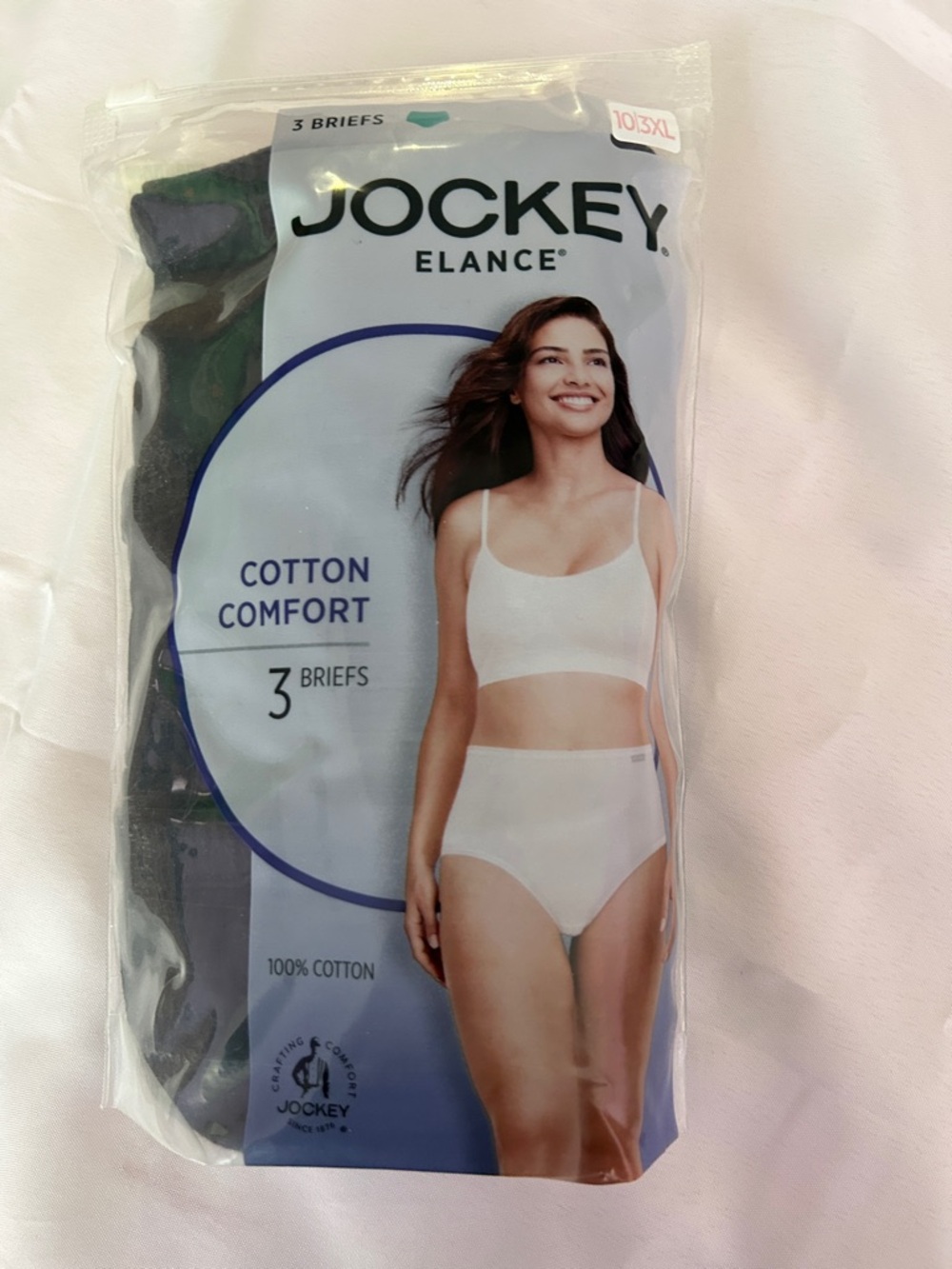 Jockey Elance Black Cotton Briefs Pack of 3 x/Size10